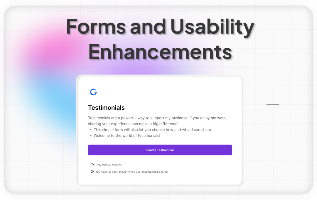 Forms and Usability Enhancements